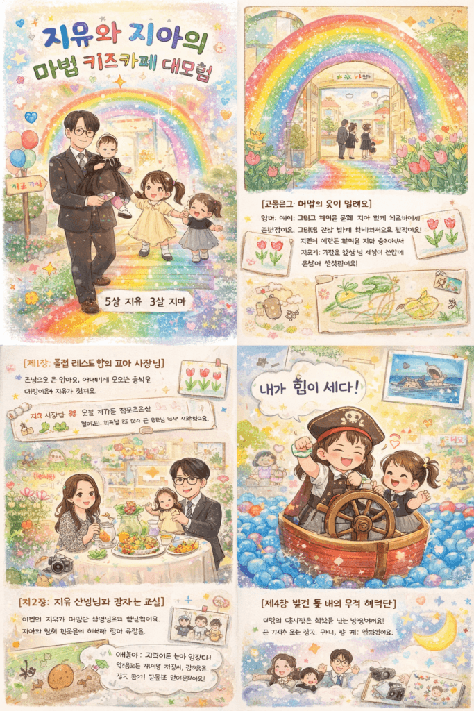 ChatGPT를 활용해 아이의 상상 이야기를 동화책으로 만든 모습1