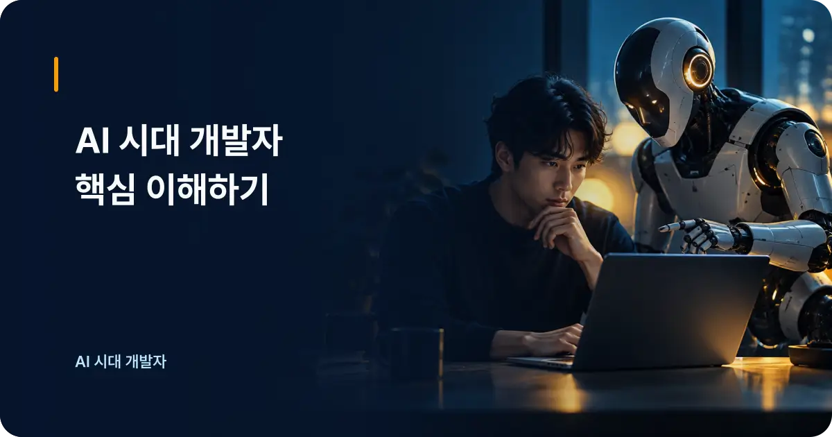 AI 시대 개발자의 선택과 판단을 표현한 노트북